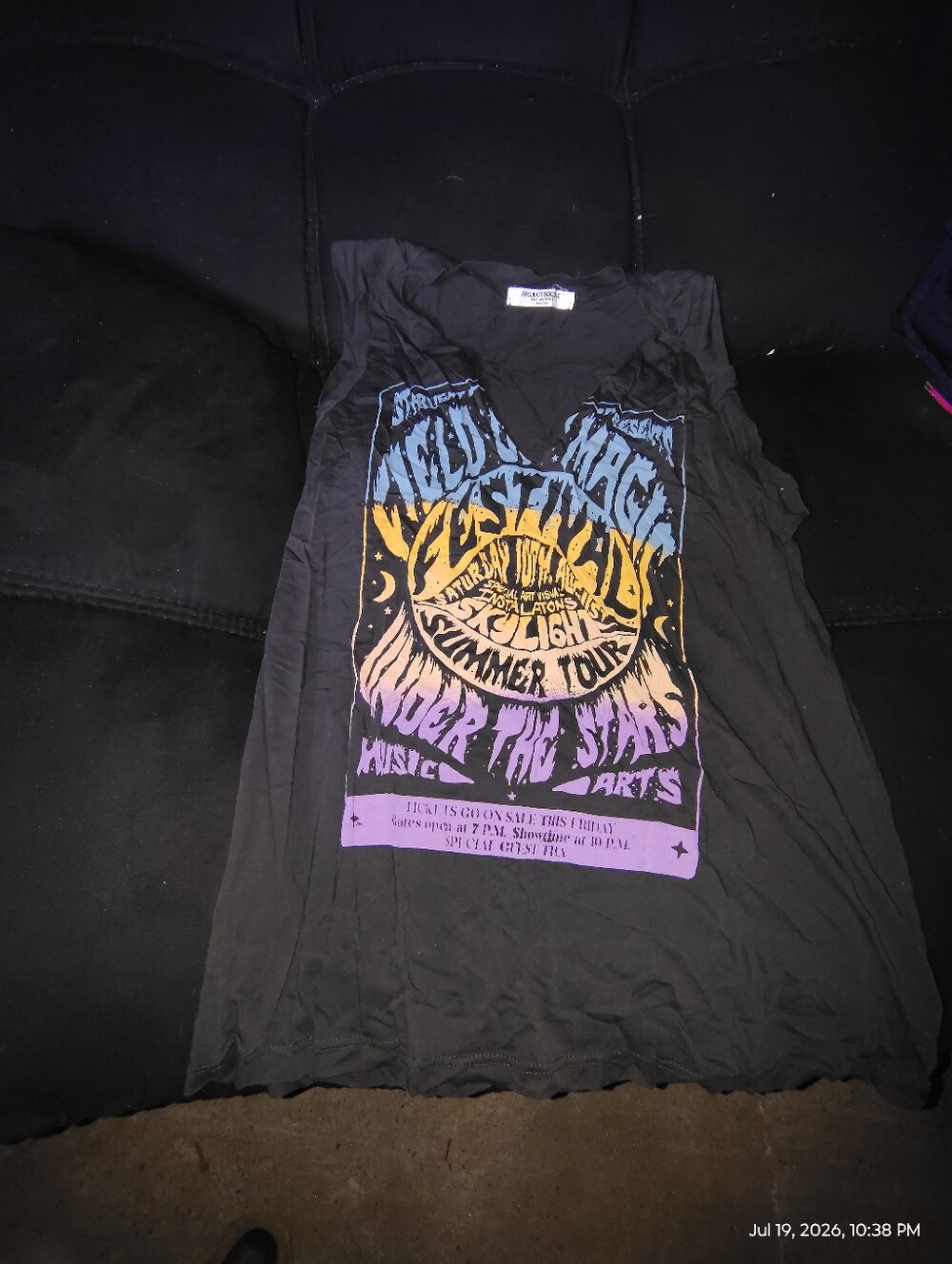 Project Social T Black Tank with Blue, Yellow & Purple Graphic